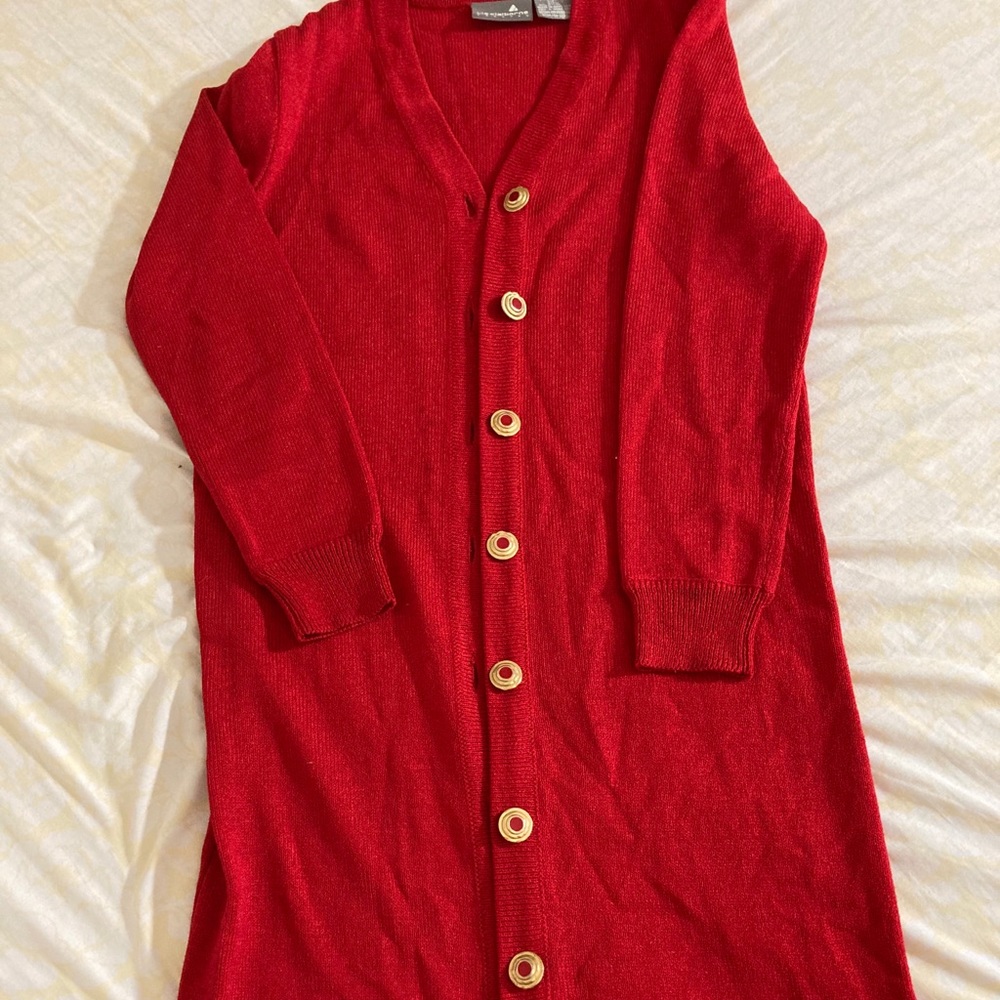 Liz Claiborne red knee high sweater